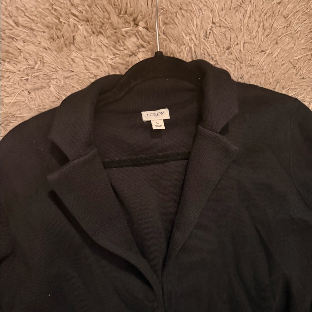 J.Crew Women's Black Knit Blazer size L - Picture 2 of 3